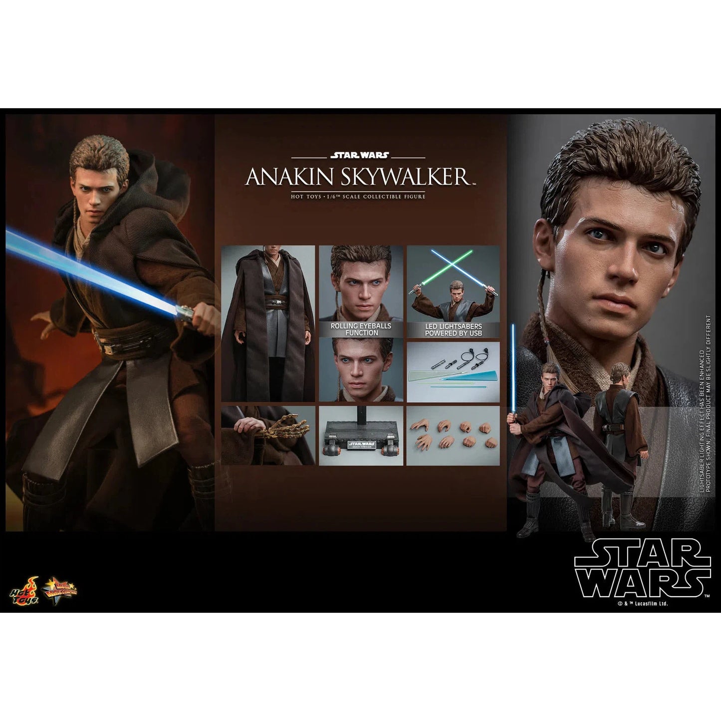 Anakin Skywalker: Star Wars Episode II: Attack Of The Clones - Hot Toys Action Figures
