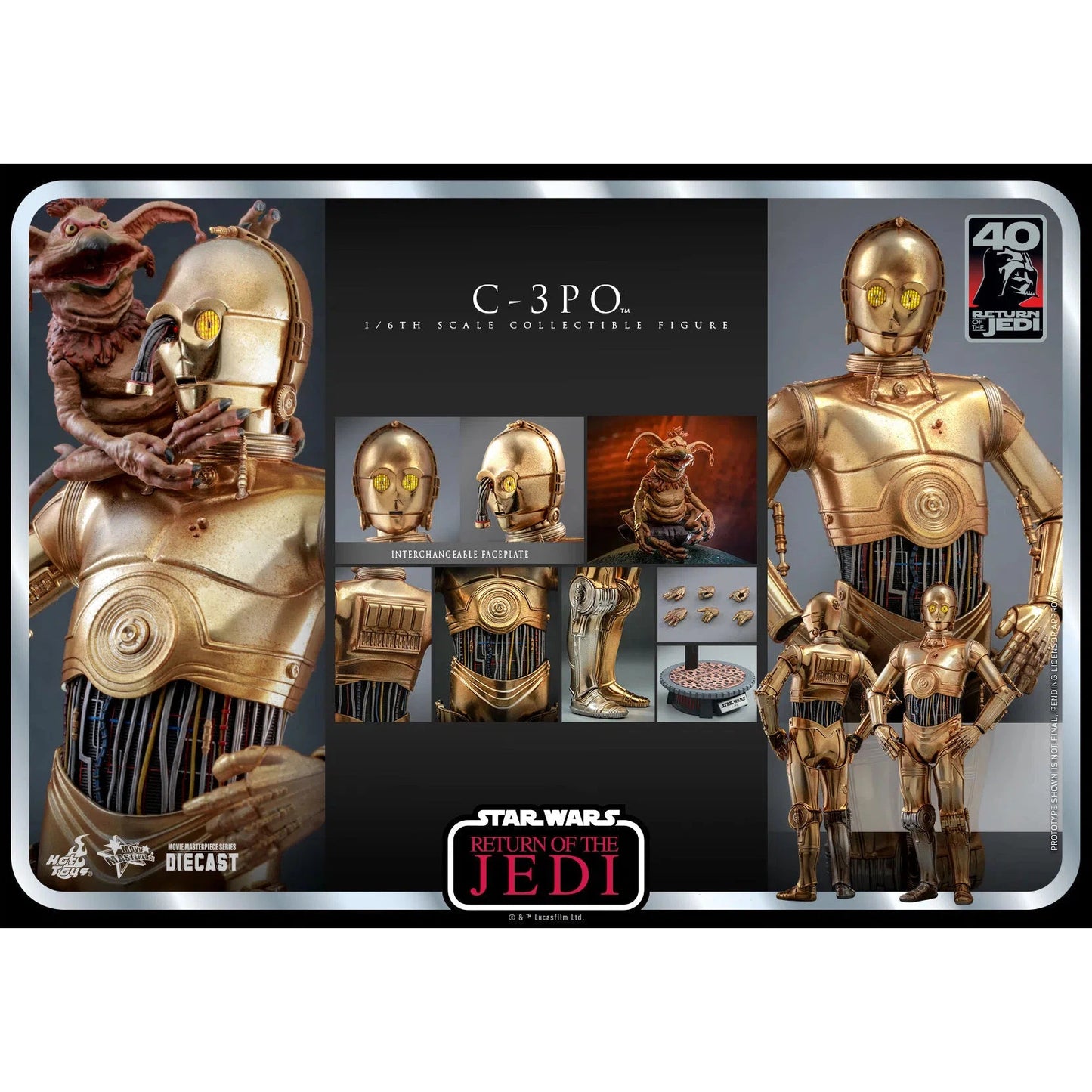 C-3PO: Star Wars: Return Of The Jedi: 40th Anniversary - Hot Toys Action Figures