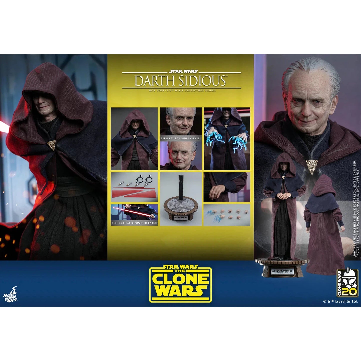 Darth Sidious: The Clone Wars: Star Wars - Hot Toys Action Figures