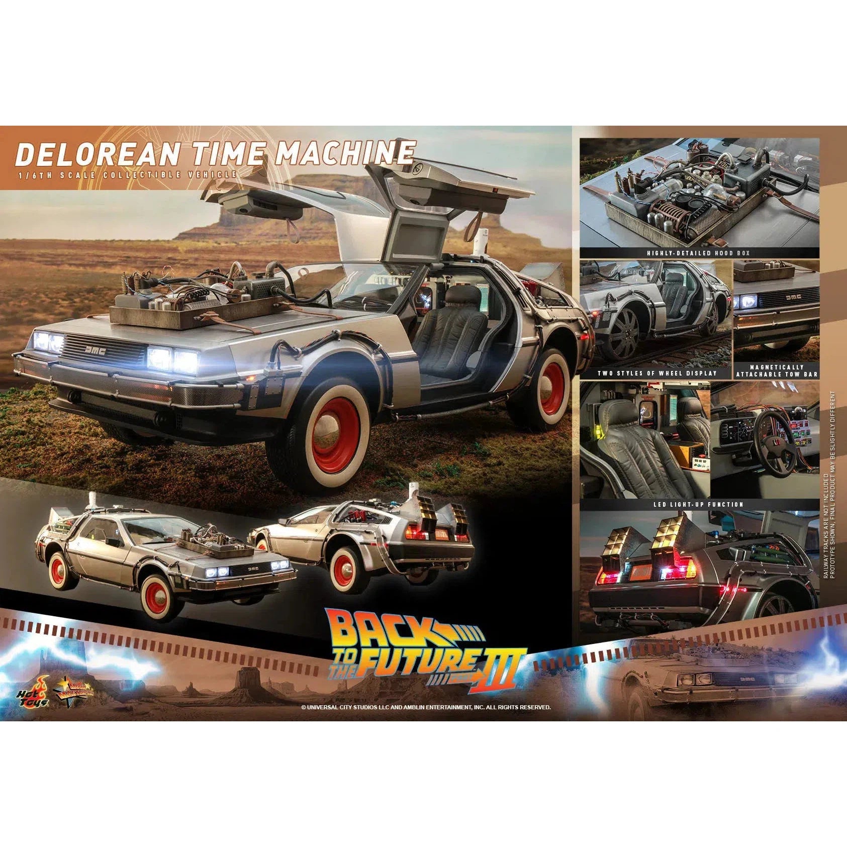 Delorean Time Machine: Back To The Future Part III - Hot Toys Action Figure