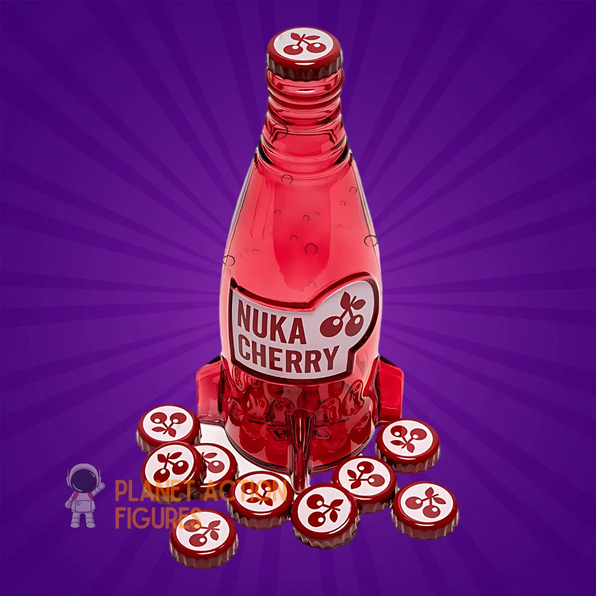 Fallout Nuka Cola Cherry Glass Bottle Caps DPI Planet Action Figures