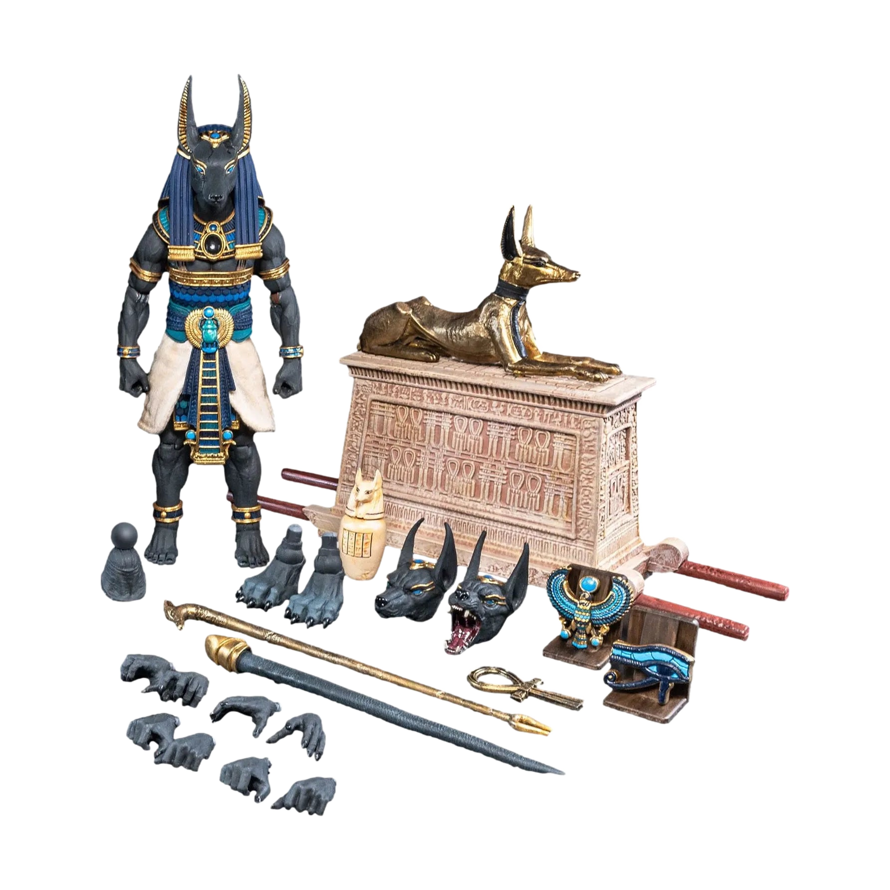 Four Horsemen Toy Design Figura Obscura: Anubis (Black and Blue