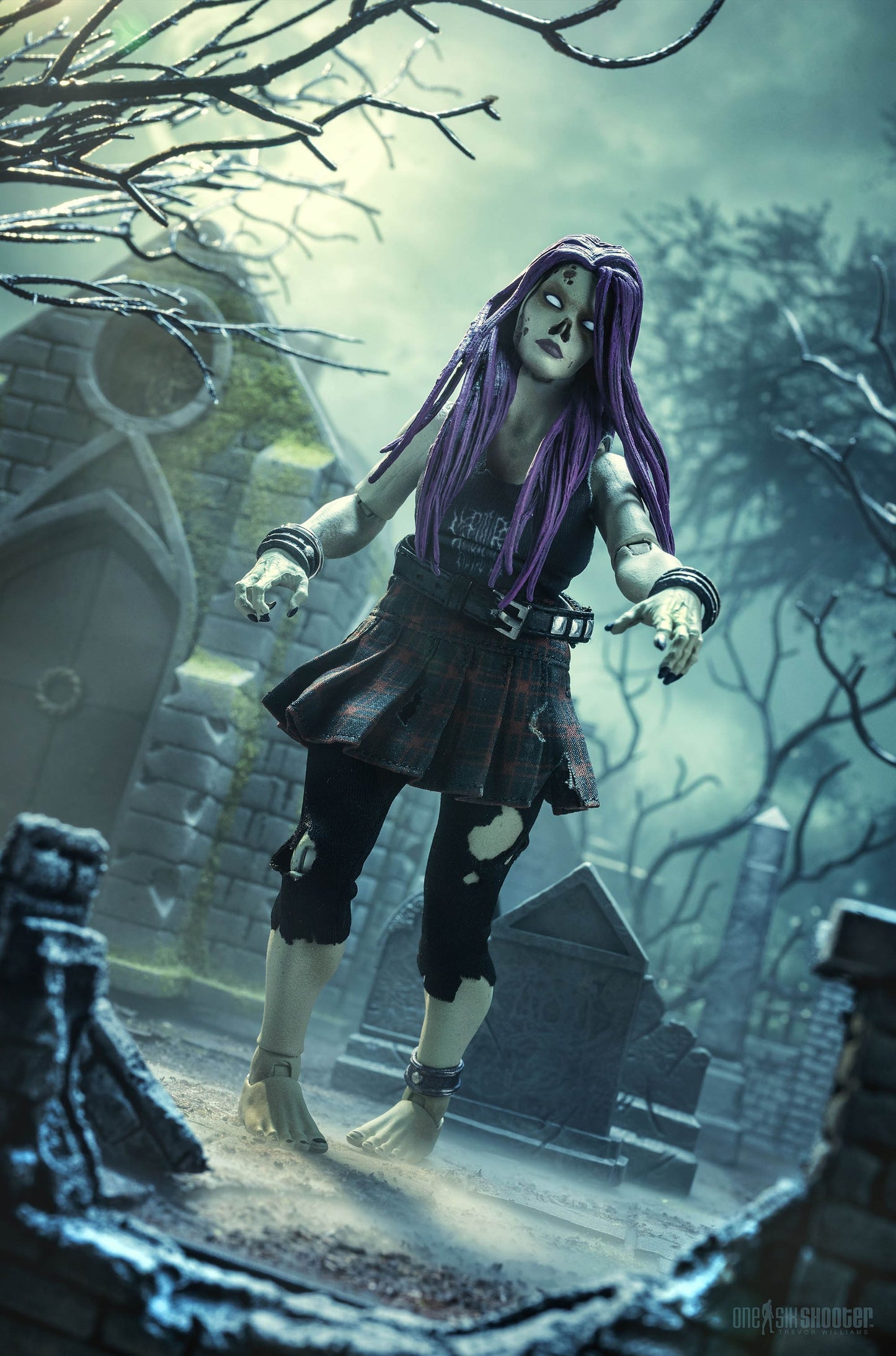 Graveyard Series Action Figure Rocker Zombie - Four Horsemen Toy Design Action Figures