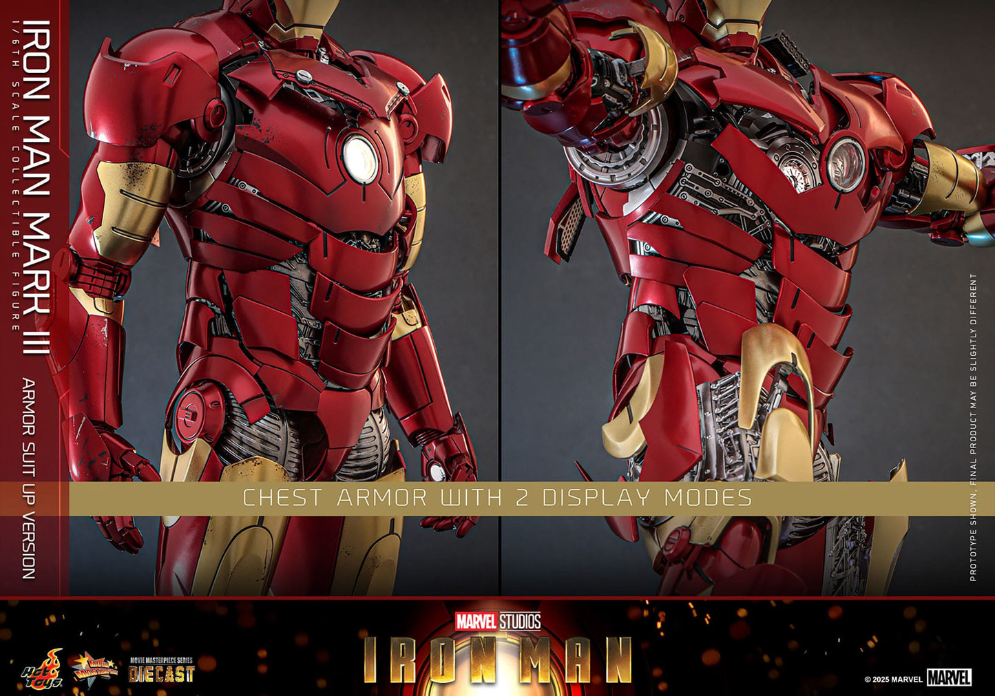 Iron Man: Iron Man Mark III (Suit Up Armor Version): 1/6th Action Figure - Hot Toys Action Figure