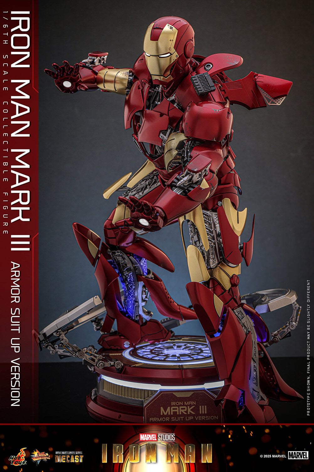 Iron Man: Iron Man Mark III (Suit Up Armor Version): 1/6th Action Figure - Hot Toys Action Figure