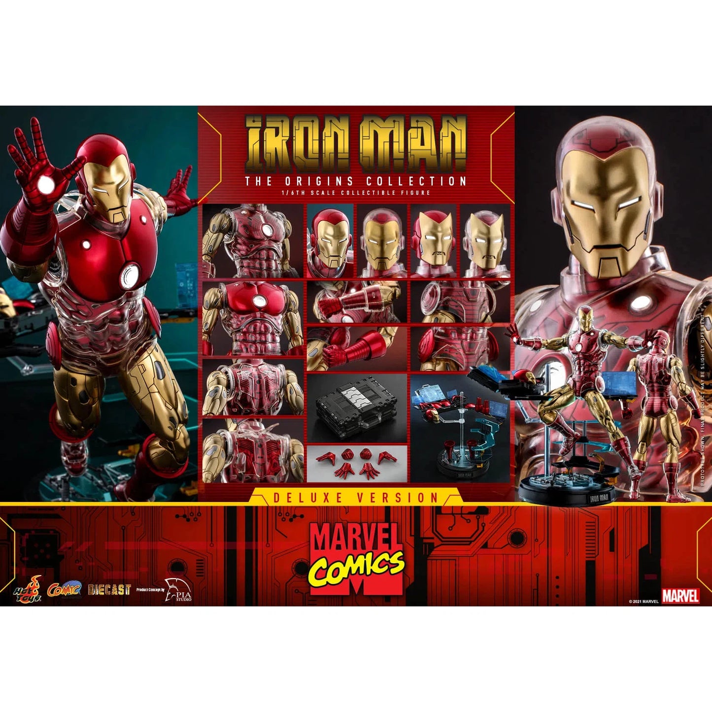 Iron Man: Origins Collection: CMS08 D38: Deluxe Edition: Marvel - Hot Toys Action Figure