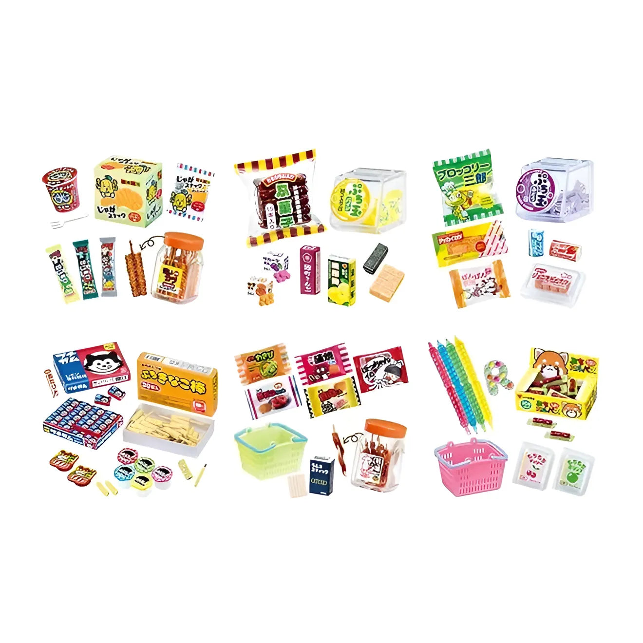 Japanese Candy Store: Mini Japanese Display Snacks: 6 Pack: Full Wave Re-Ment