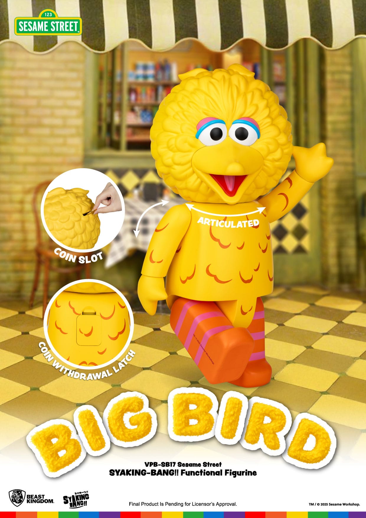 Sesame Street: Big Bird: Syaking-Bang!!: 49cm Piggy Bank - Beast Kingdom Piggy Bank
