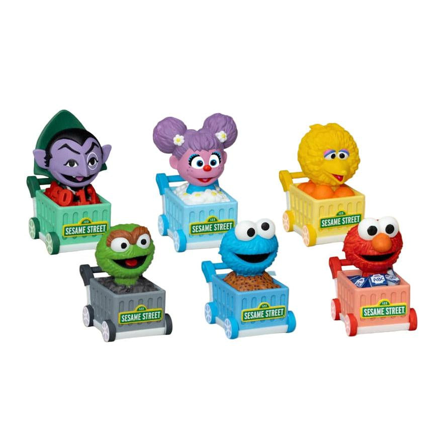 Sesame Street: Shopping Cart: Pull Back Cars: Blind Box Figures: Box Of 6 - Beast Kingdom Toys Blind Boxes, Mini Figures & Capsule Toys