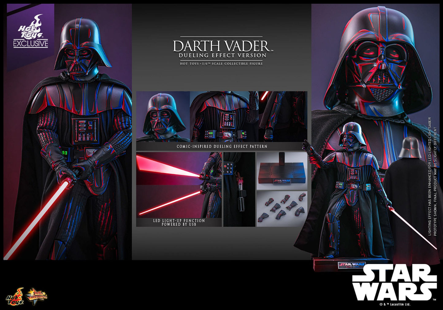 Star Wars: Darth Vader (Dueling Effect Version): Exclusive: 1/6th Scale Action Figure: Hot Toys Hot Toys
