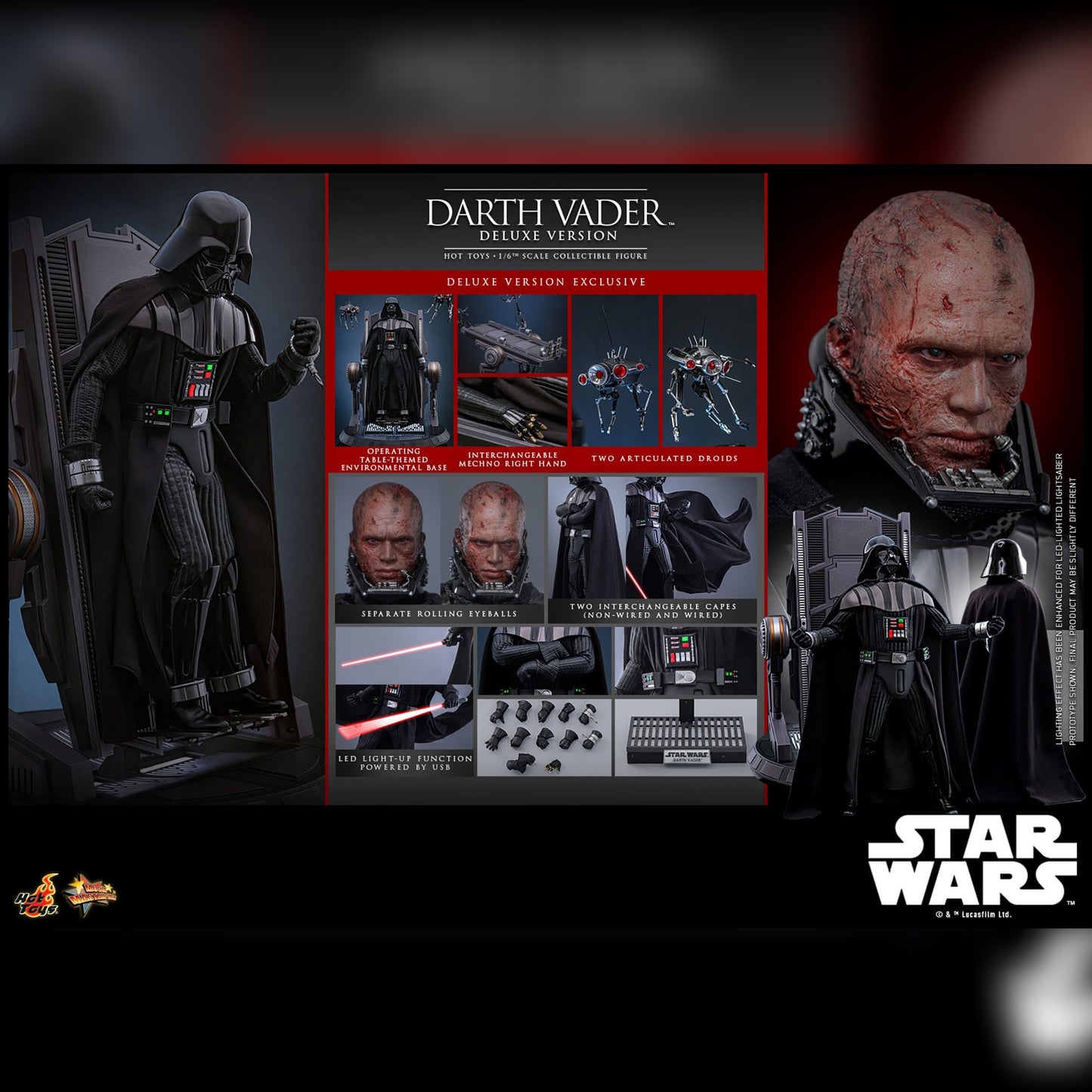 Star Wars: Episode III: Darth Vader: Deluxe: 1/6th Scale Action Figure: Hot Toys MMS810 Hot Toys