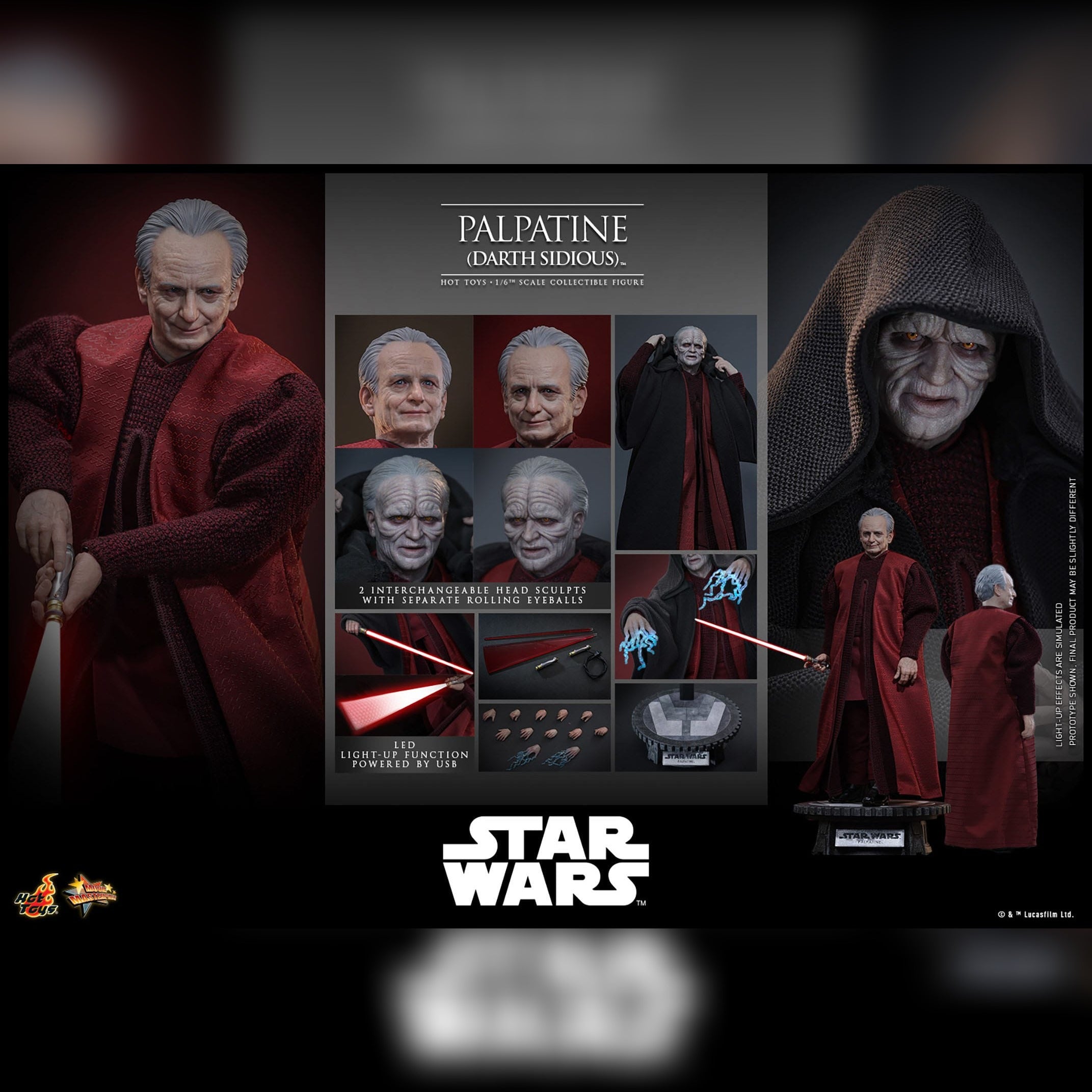 Star Wars: Episode III: Palpatine (Darth Sidious) 1/6th Scale Action Figure: Hot Toys Hot Toys