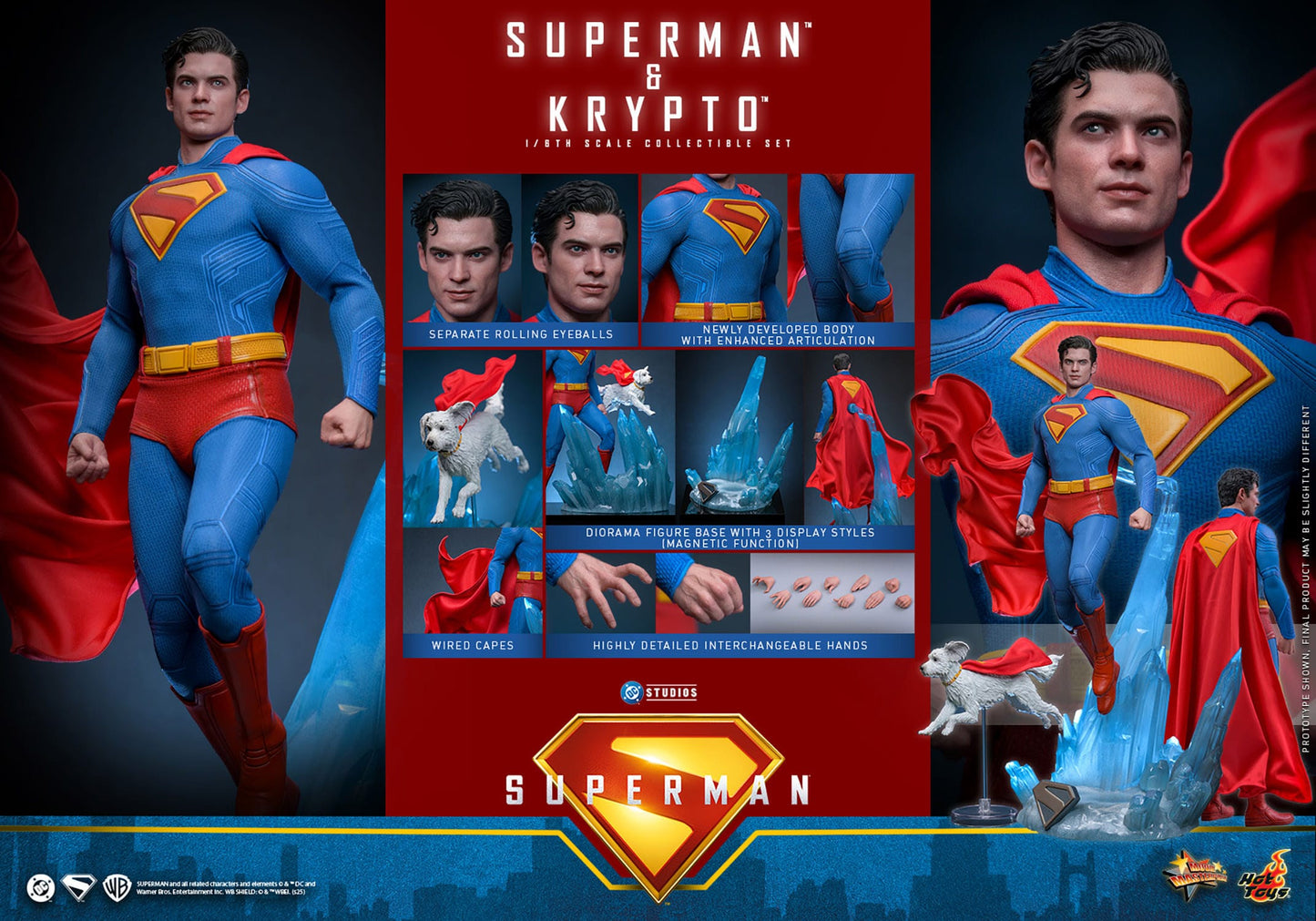 Superman (2025): Superman & Krypto: 1/6th Scale Action Figure - Hot Toys Action Figure