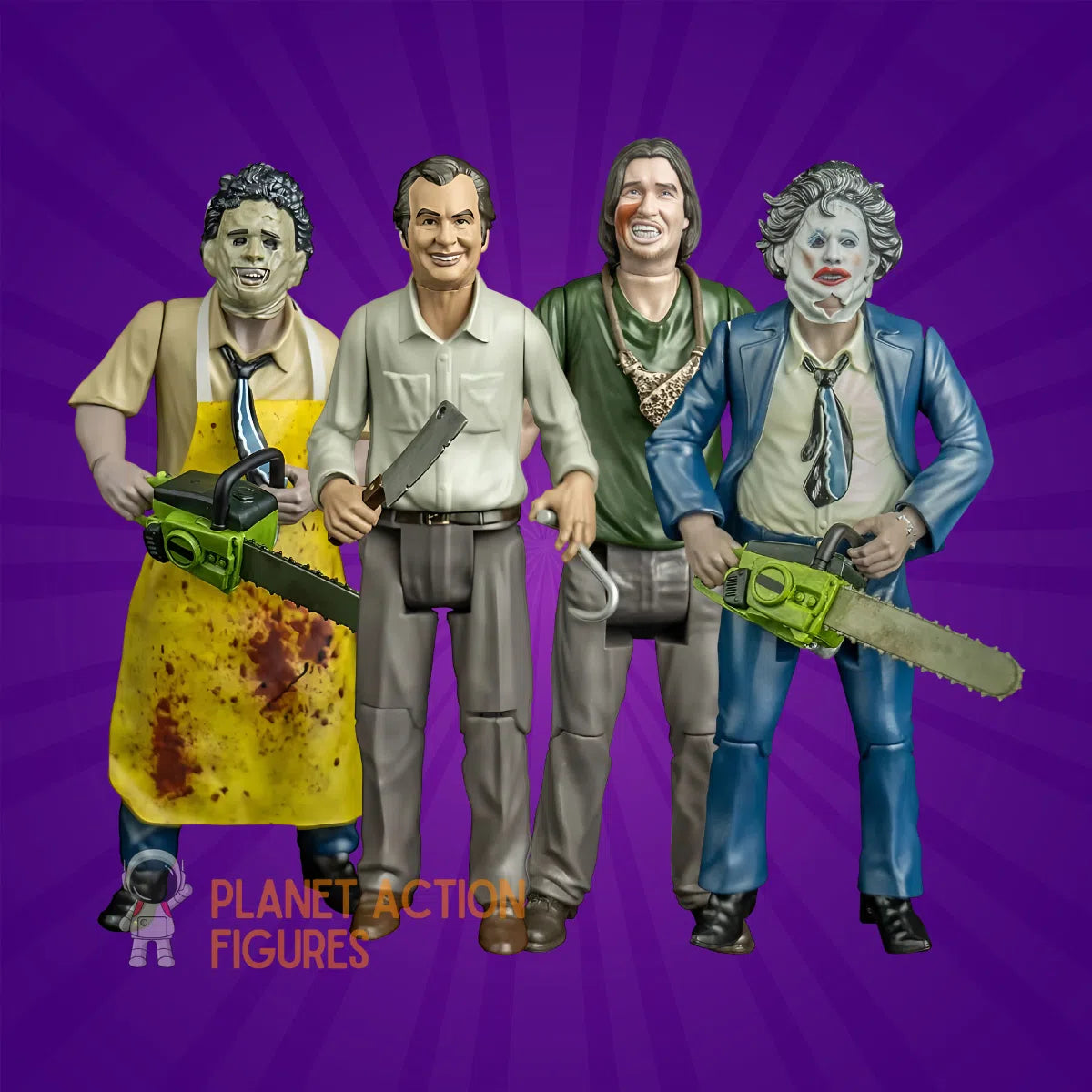 Texas Chainsaw Massacre (1974): Set Of 4: 5" Scale Action Figures Trick Or Treat