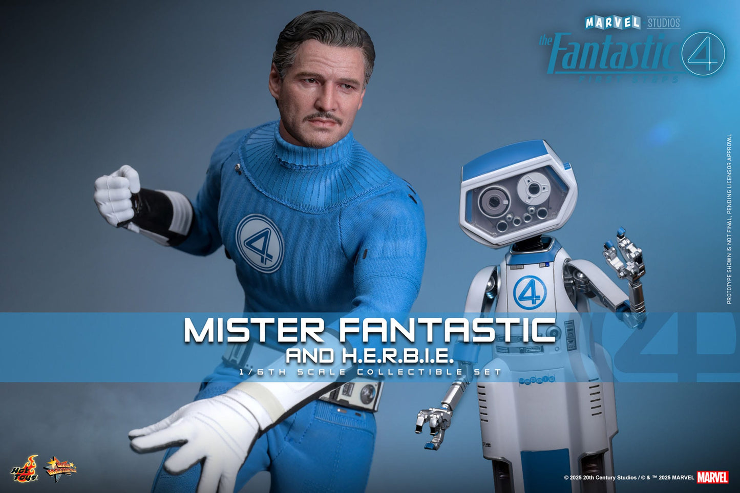 The Fantastic Four: First Steps: Mr Fantastic & H.E.R.B.I.E: 1/6th Scale Action Figure - Hot Toys Action Figure