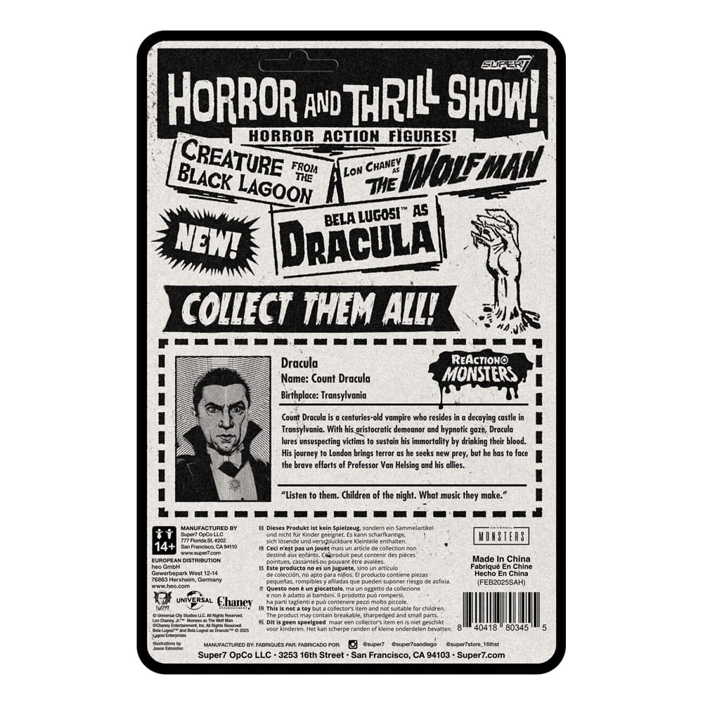 Universal Monsters ReAction+ Action Figure Wave 1 Dracula - Super7 Action Figures