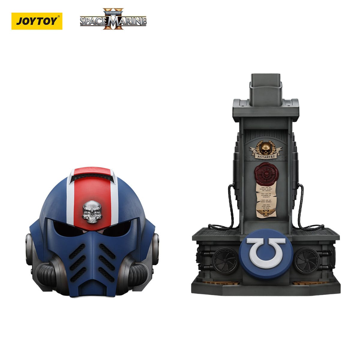 Warhammer 40K: Space Marine II: Ultramarines: Lieutenant Titus wearable helmet: With Stand: Joy Toy - Joy Toy Action Figures