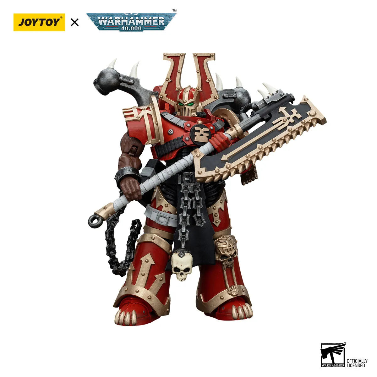 Warhammer 40k: World Eaters: Khorne Berzerker With Eviscerator Chainaxe: Action Figure: Joy Toy Joy Toy