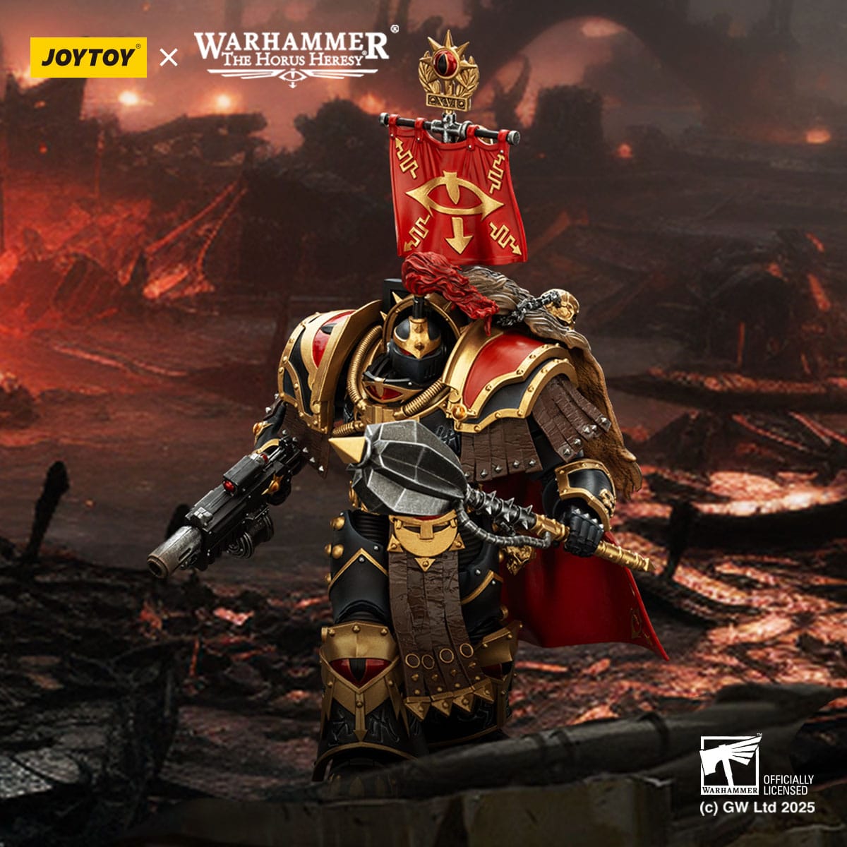 Warhammer: The Horus Heresy: Sons of Horus: Legion Cataphractii Praetorwith Combi-Melta and Power Maul: 1/18 Scale Action Figure - Joy Toy Action Figure