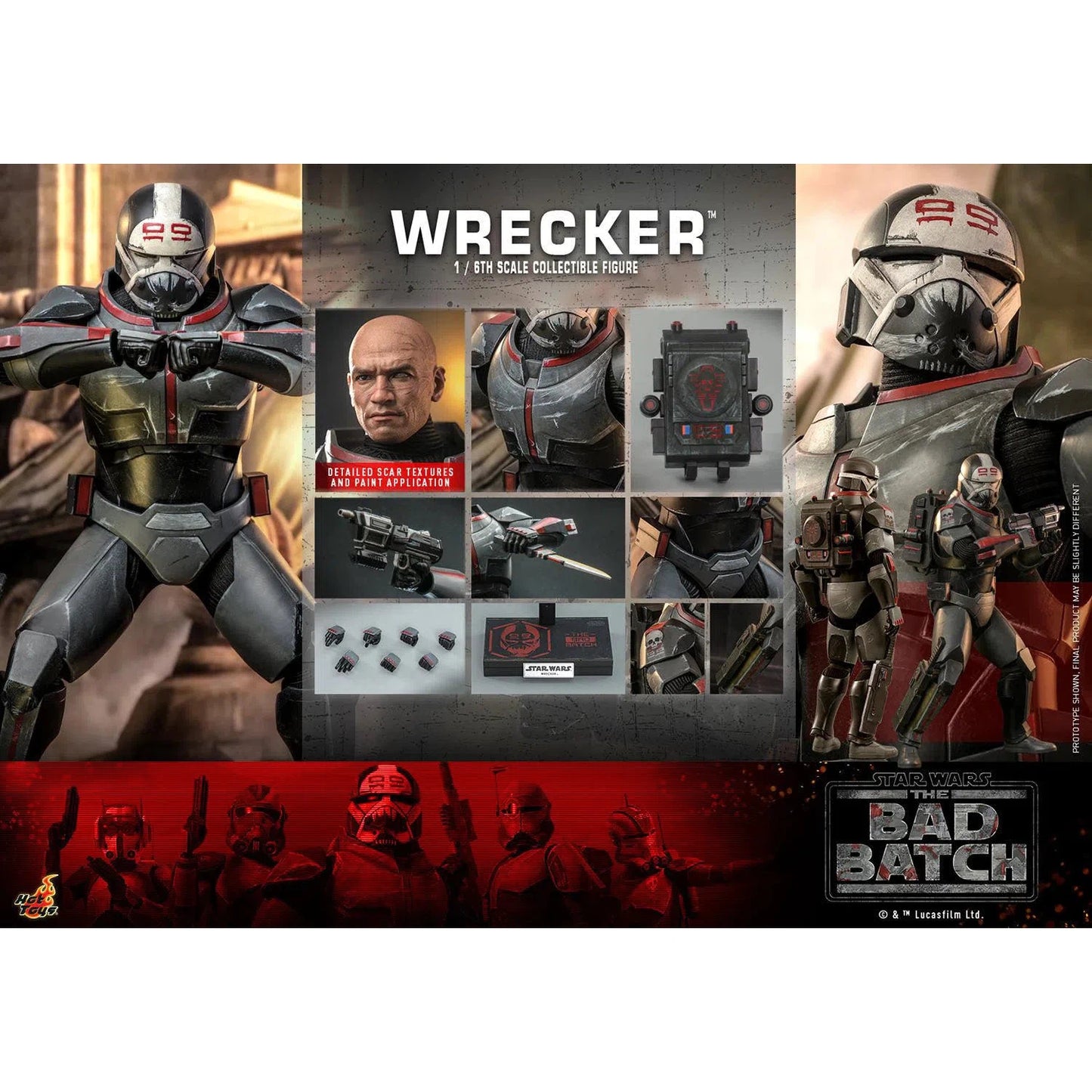 Wrecker: Star Wars: The Bad Batch - Hot Toys Action Figures