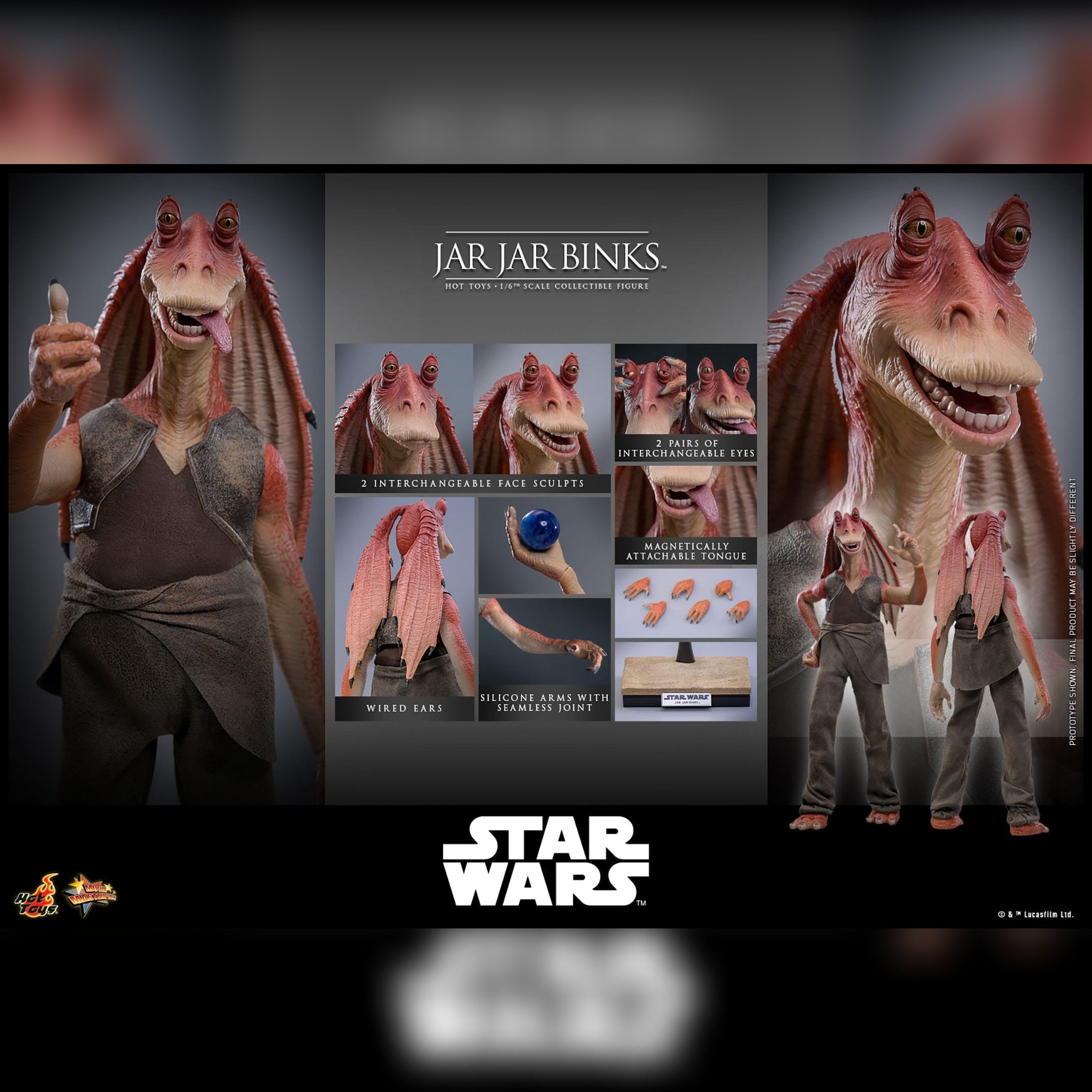 Star Wars: Episode I: The Phatom Menace: Jar Jar Binks: 1/6th Action Figure: Hot Toys Hot Toys