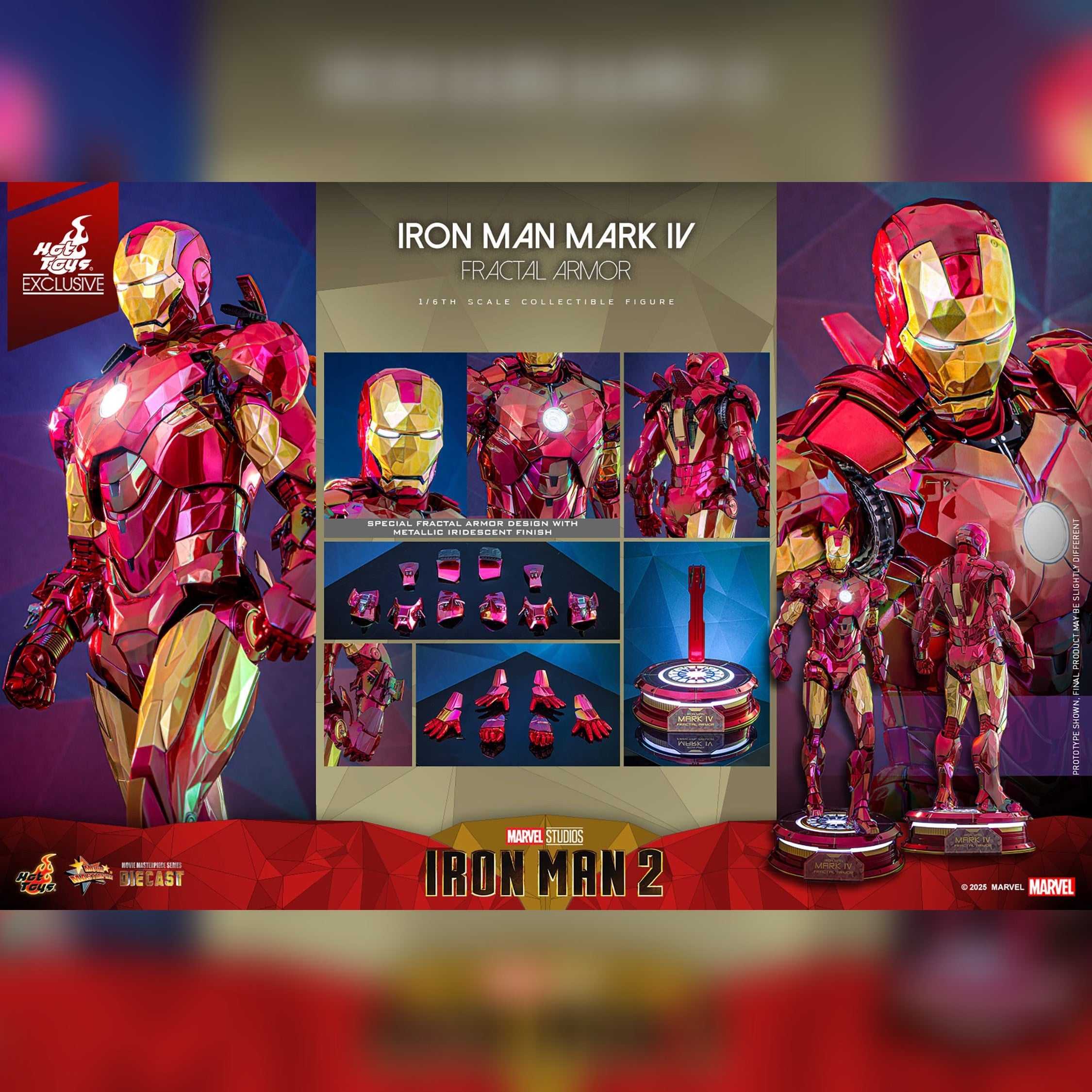Iron Man 2: Iron Man Mark VI (Fractal Armor): Exclusive: 1/6th Action Figure: Hot Toys Hot Toys
