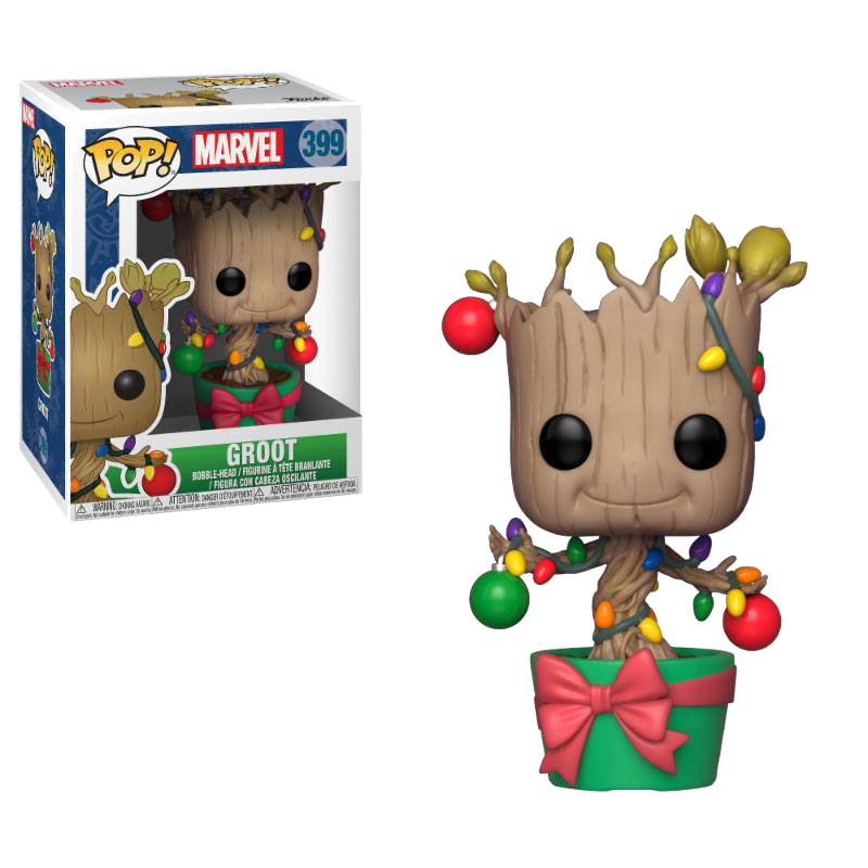 Marvel Comics POP! Marvel Holiday Vinyl Bobble-Head Groot (Lights & Ornaments) - Funko Pop! Figures