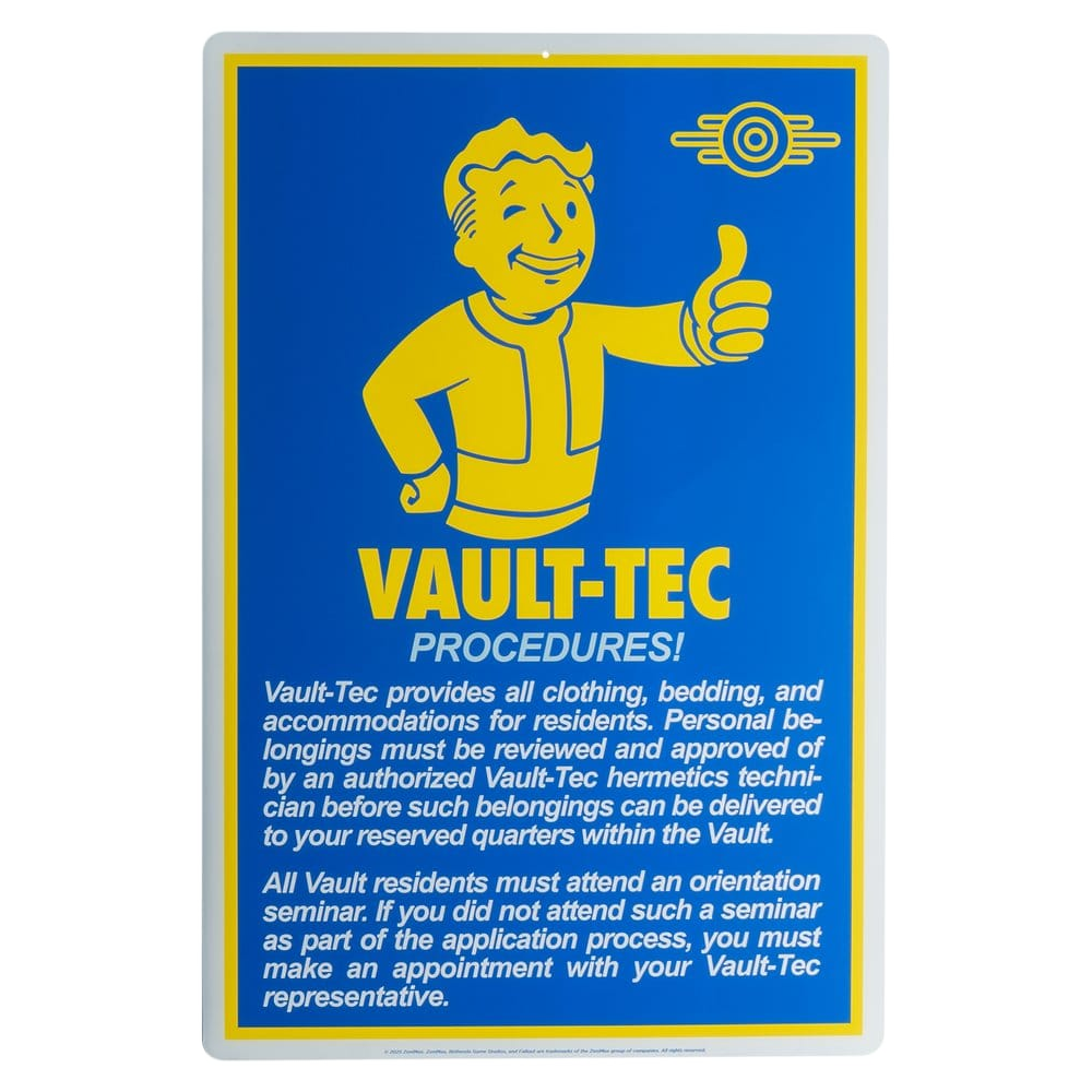 Fallout Metal Sign Procedures - Trick Or Treat Studios Accessories & Memorabilia
