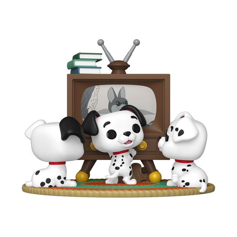 One Hundred and One Dalmatians POP Moment Vinyl Figures Rolly, Patch & Lucky with TV - Funko Mini Figures
