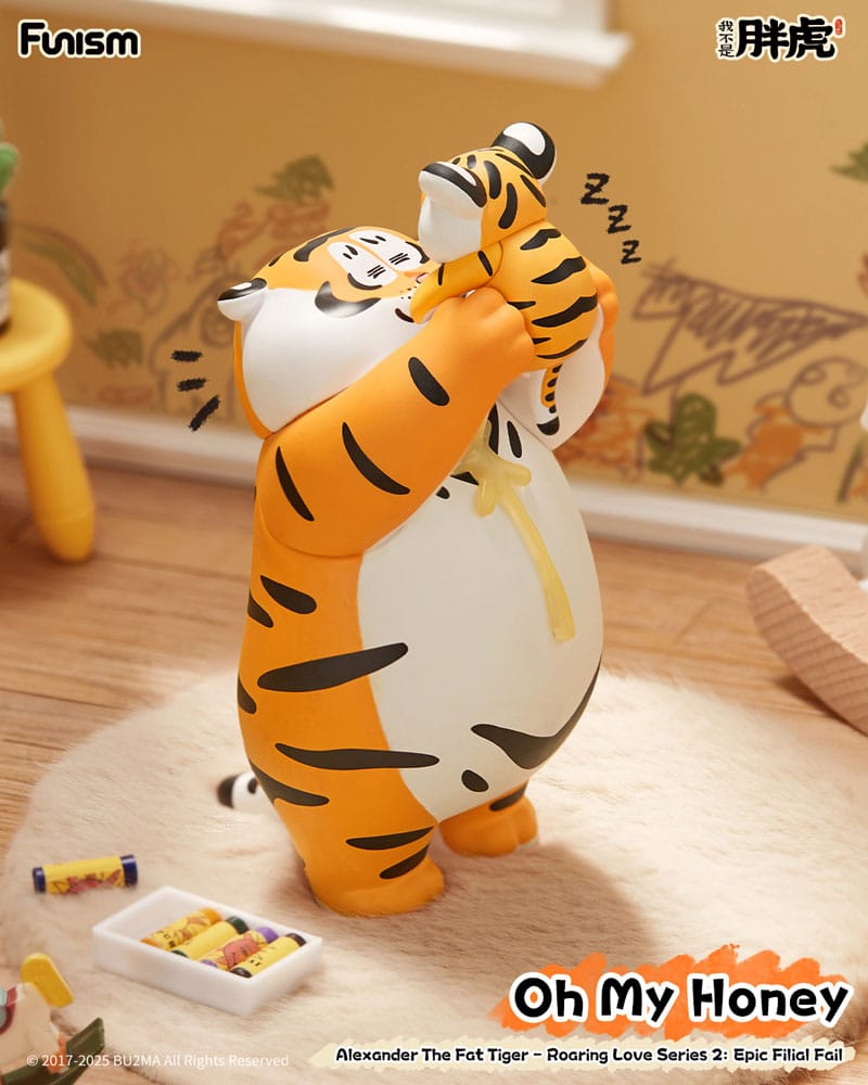 Alexander The Fat Tiger Mini Figures Roaring Love Series 2: Epic Filial Fabil7 cm Display Box Qty 8 - Funism Mini Figures, Blind Boxes