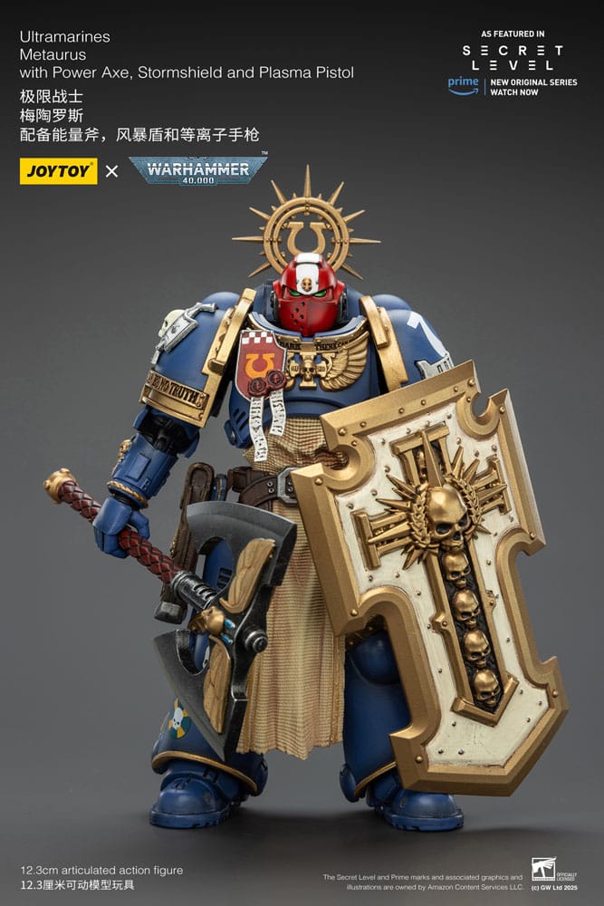 Warhammer 40,000 Action Figure Ultramarines Metaurus with Power Axe, Stormshield and Plasma Pistol 13 cm - Joy Toy (CN) Action Figures