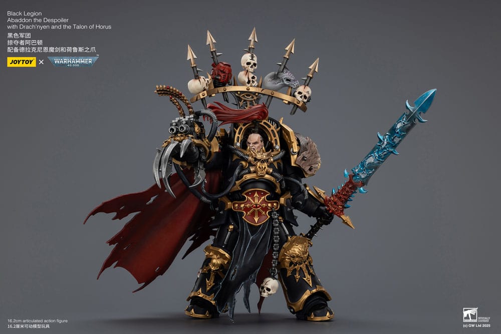 Warhammer 40,000 Action Figure Black Legion Abaddon the Despoiler with Drach'nyen and the Talo 16 cm - Joy Toy Action Figures