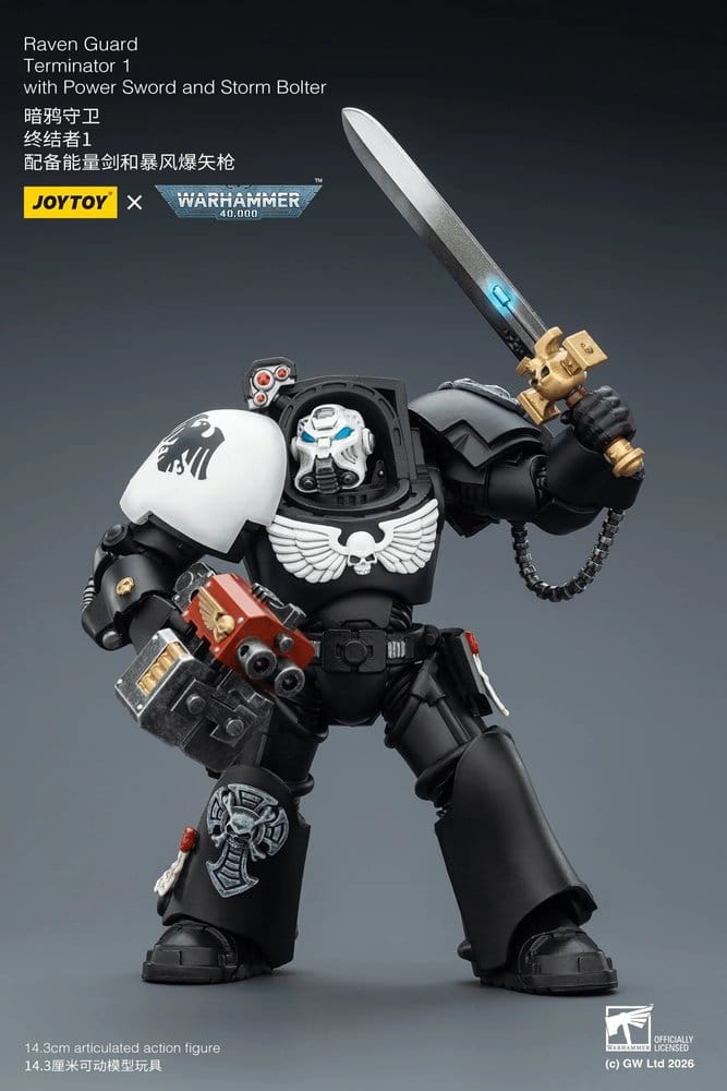 Warhammer 40,000 Action Figure Raven Guard Terminator 1 with Power Sword and Storm Bolter