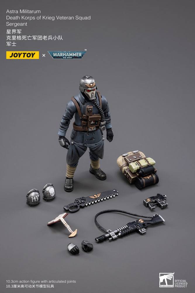 Warhammer 40k Action Figure 1/18 Death Korps of Krieg Veteran Squad Sergeant - Joy Toy (CN) Action Figures