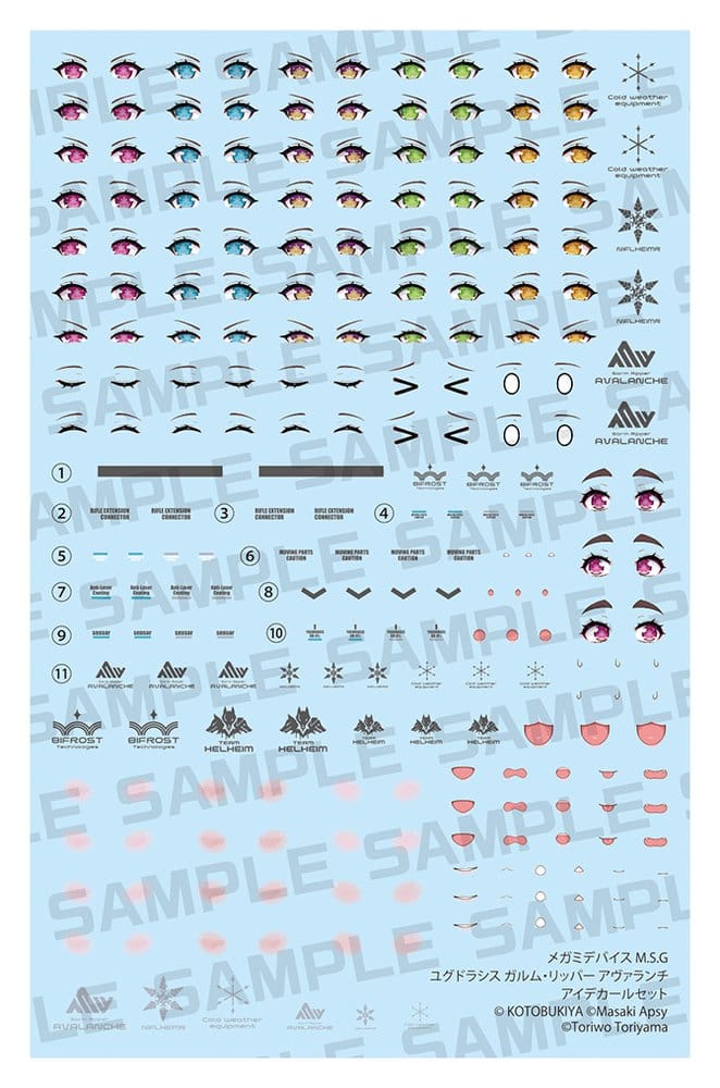 Megami Device M.S.G. Plastic Model Kit Yggdrasis Garm Ripper Avalanche Eye Decal Set - Kotobukiya Model Kits