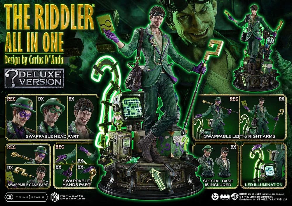 DC Comics Real Elite Masterline Series Statue 1/3 The Riddler All In One (Design by Carlos D'Anda) Deluxe Version 74 cm - Prime 1 Studio Statues