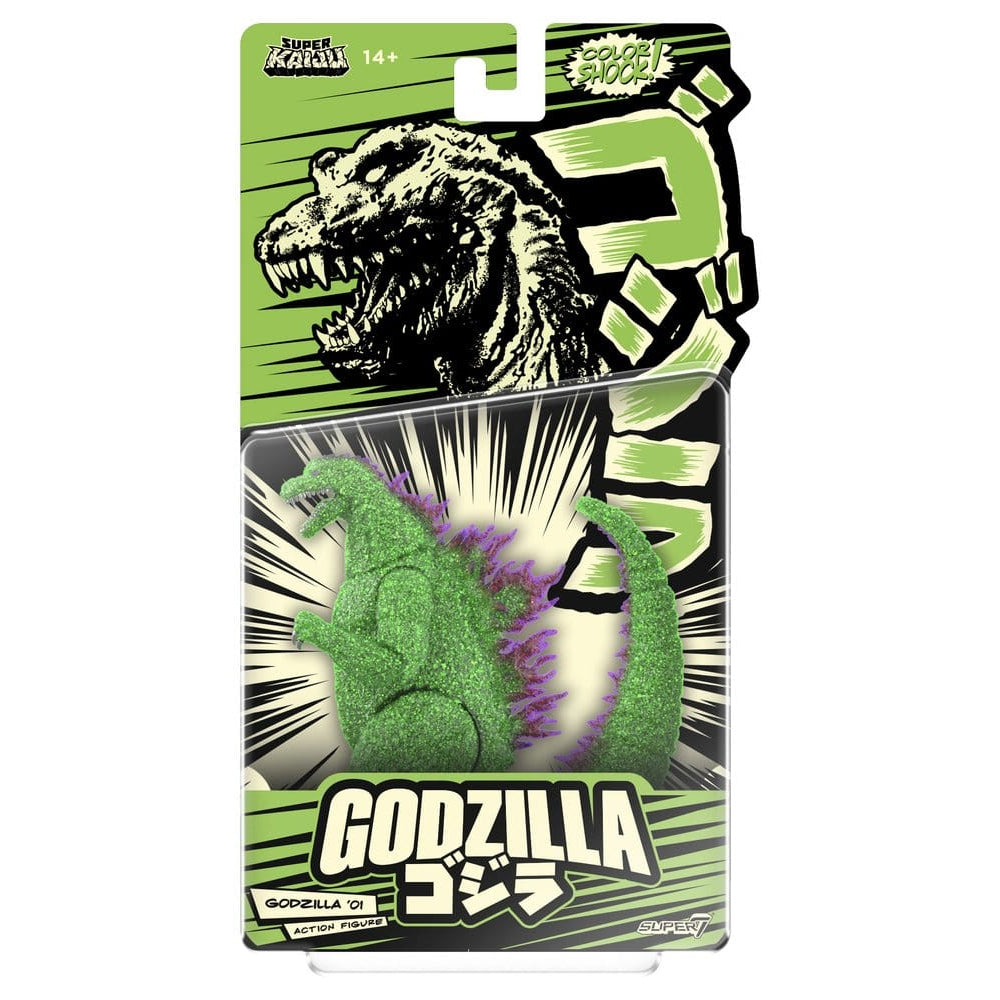 Godzilla Toho Super Kaiju Action Figure Godzilla 2001 (Color Shock, Clear Green Glitter with Metallic) - Super7 Action Figures
