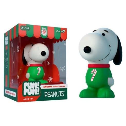 Vintage Peanuts Fun! Fun! Mini Figure Wave 03 Holiday Snoopy (Candy Cane PJs) - Super7 Mini Figures