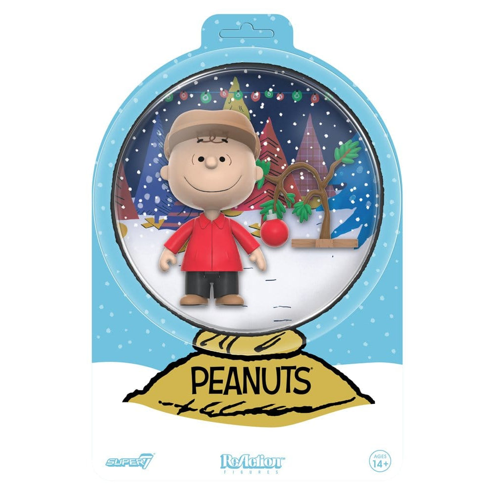 Peanuts ReAction Action Figure Charlie Brown and Sad Tree (Snow Globe Card Back) - Super7 Action Figures