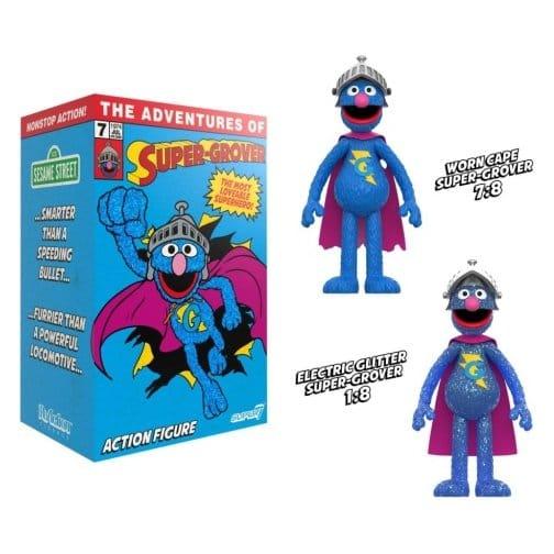 Sesame Street ReAction Action Figure Super Grover (W/Chase) - Super7 Action Figures