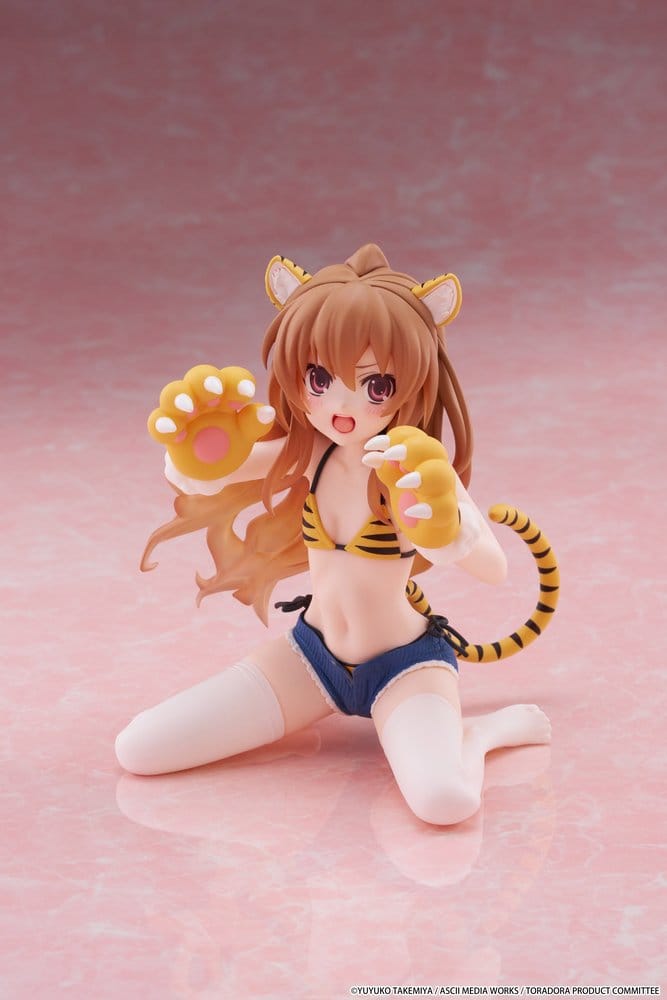 Toradora! Desktop Cute PVC Figure Taiga Aisaka (Tiger Costume Swimwear Ver.) 13 cm - Taito Prize Statues