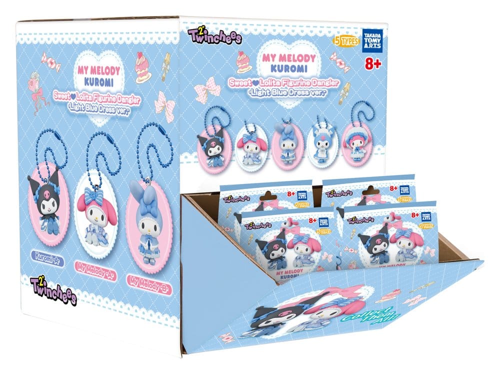 Sanrio Twinchees Mini Figures My Melody x Kuromi Sweet Lolita 5 cm Blind Pack Display Box Qty 24