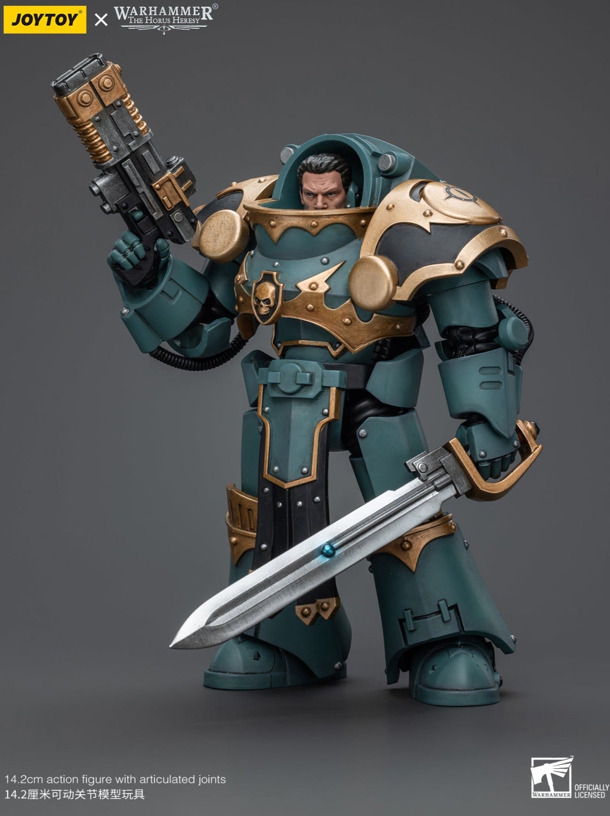 Warhammer The Horus Heresy: Sons Of Horus: Tartaros Terminator Squad Sergeant With Volkite Charger And Power Sword: Joy Toy