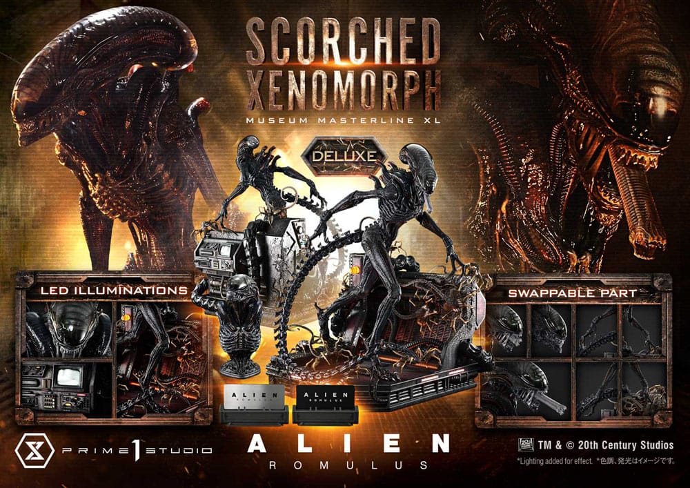Alien: Romulus Museum Masterline XL Statue 1/3 Scorched Xenomorph Deluxe Bonus Version 9 - Prime 1 Studio Statues