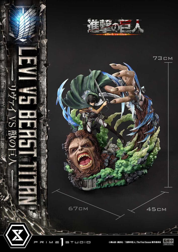 Attack on Titan Ultimate Premium Masterline Series Statue 1/4 Levi Versus Beast Titan 73 cm - Prime 1 Studio Statues