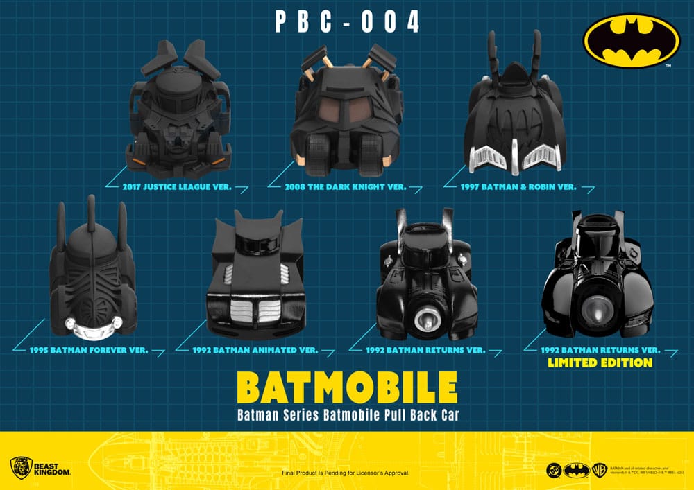 Batman: Pull Back Cars: Blind Box: Box Of 6 - Beast Kingdom Toys Blind Boxes, Mini Figures & Capsule Toys