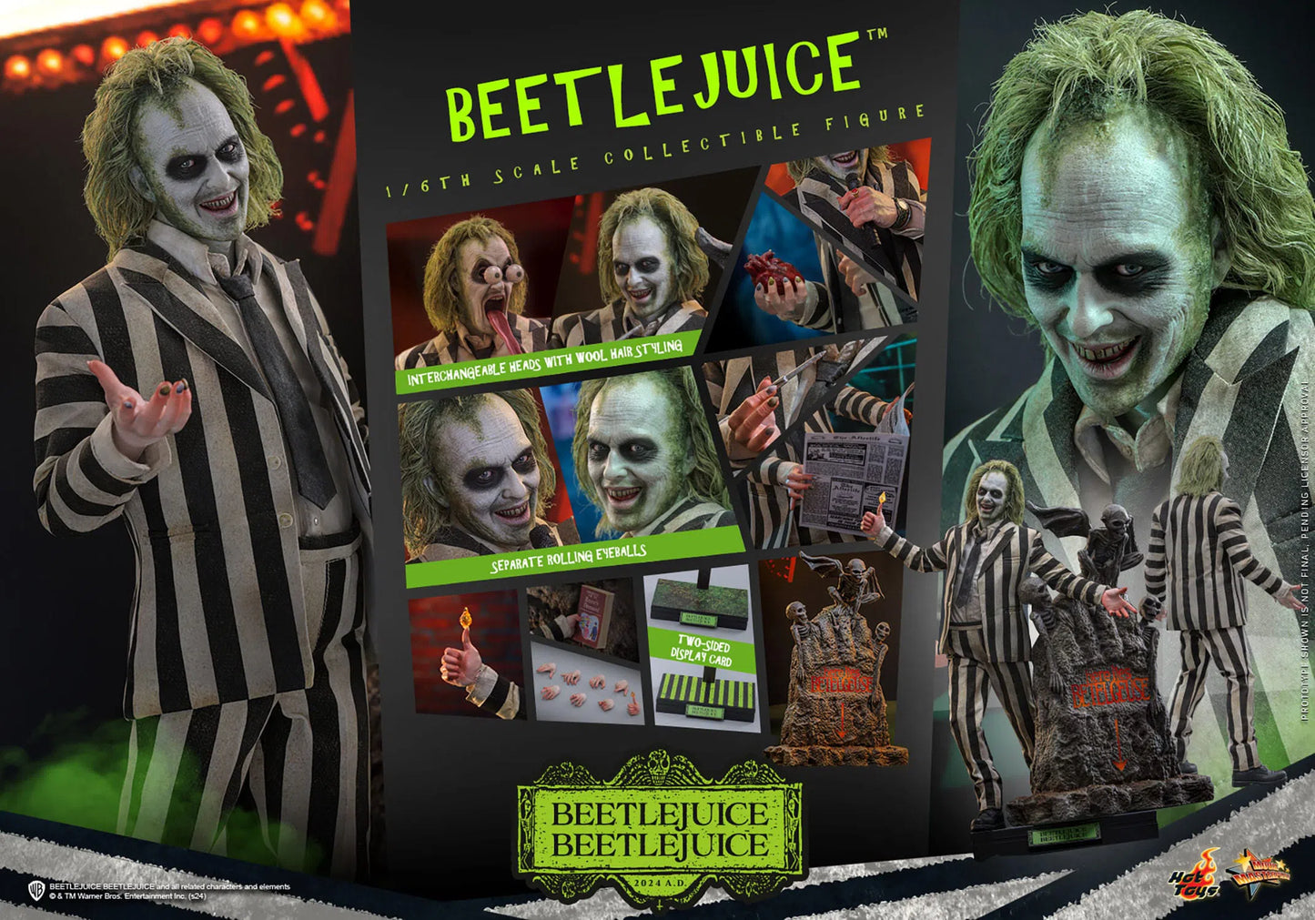 Beetlejuice Beetlejuice: Beetlejuice: MMS767 - Hot Toys Action Figures