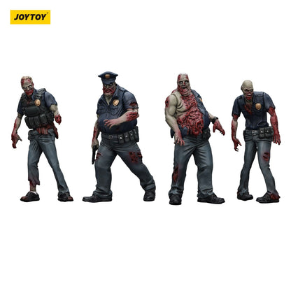 Dark Source: Zombie Police (Male): Action Figure 4 Pack: Joy Toy - Joy Toy Action Figure