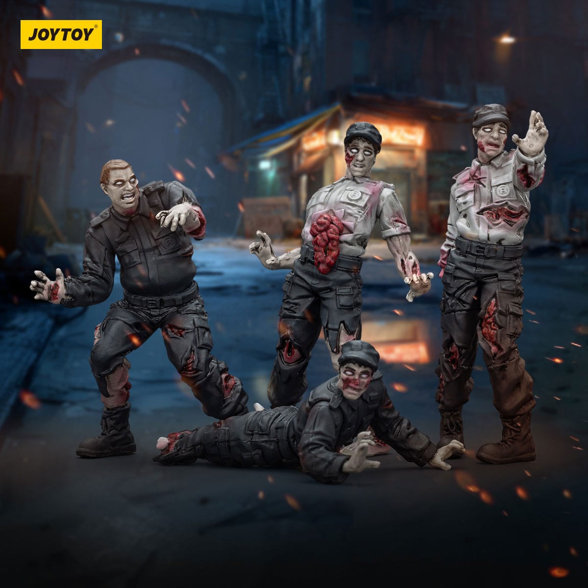 Dark Source: Zombie Security Guards: Action Figure 4 Pack: Joy Toy - Joy Toy Action Figure