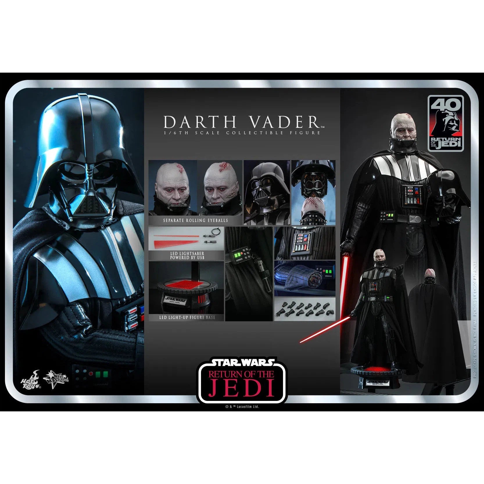 Darth Vader: Star Wars: Return Of The Jedi: 40th Anniversary Hot Toys